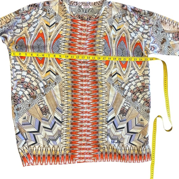 Johnny Was Vibrant Orange and Cream Tunic - Picture 8 of 9